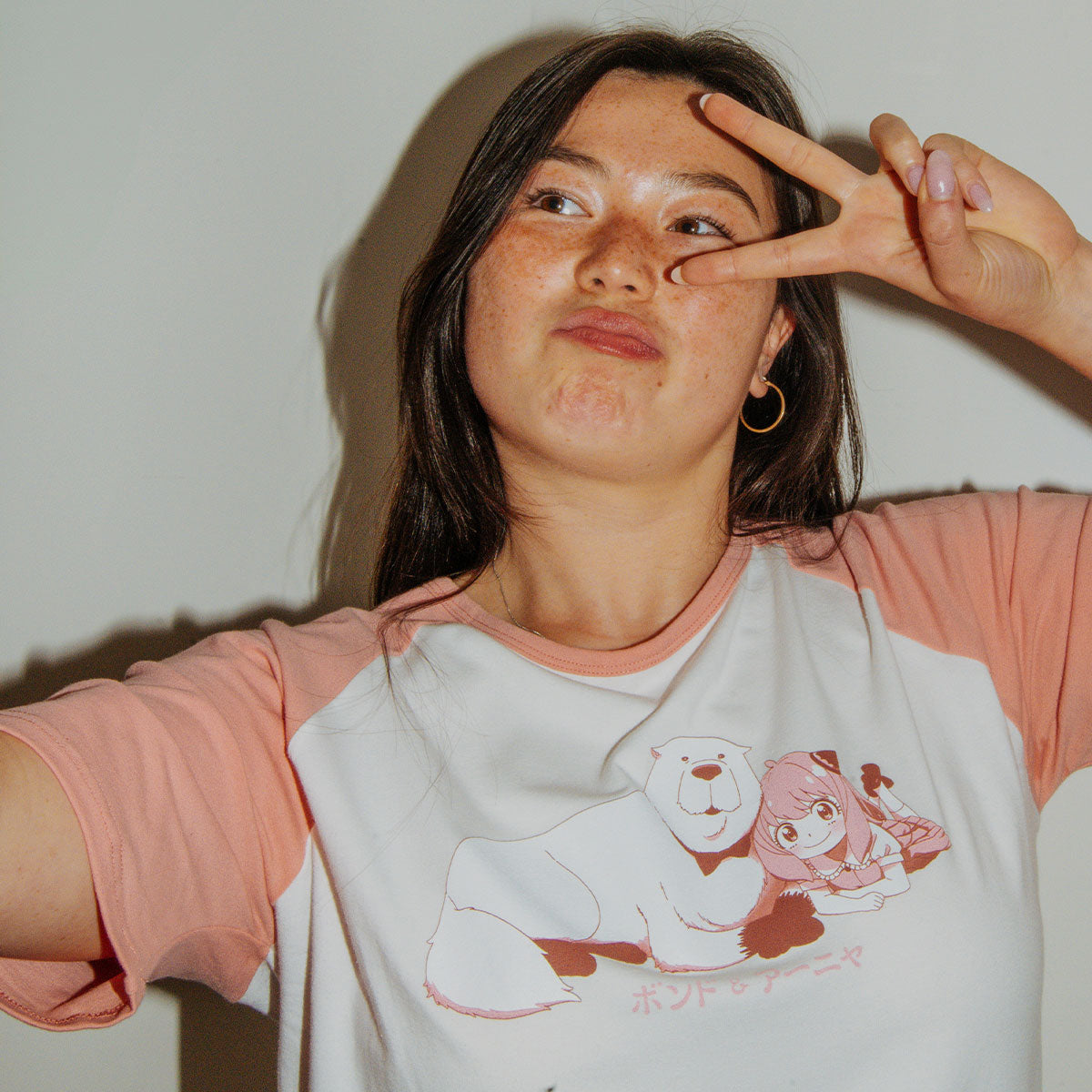 SPY x FAMILY Anya Bond Oversized Pink Raglan Tee