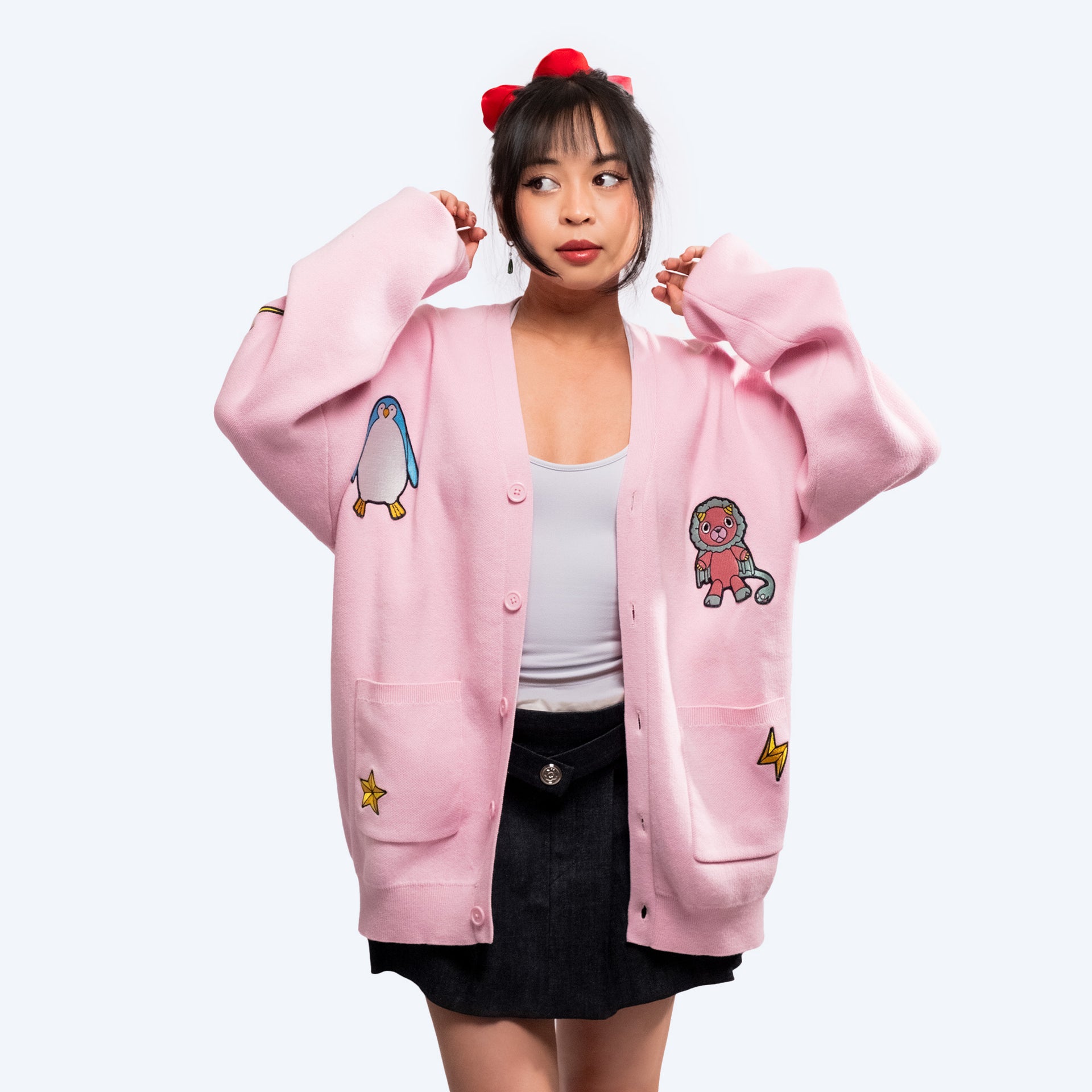 Spy x Family Multi-Patch Pink Cardigan