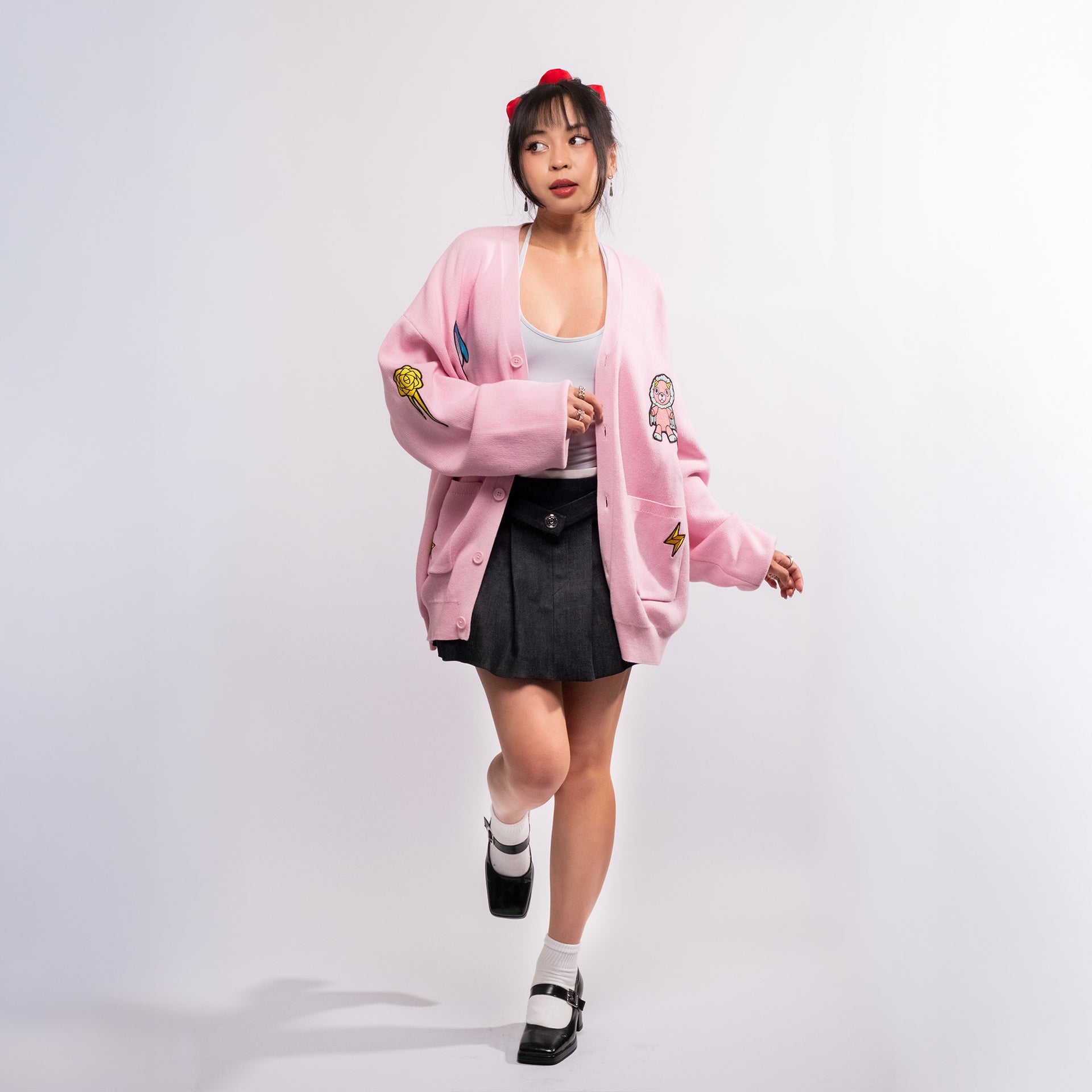 Spy x Family Multi-Patch Pink Cardigan