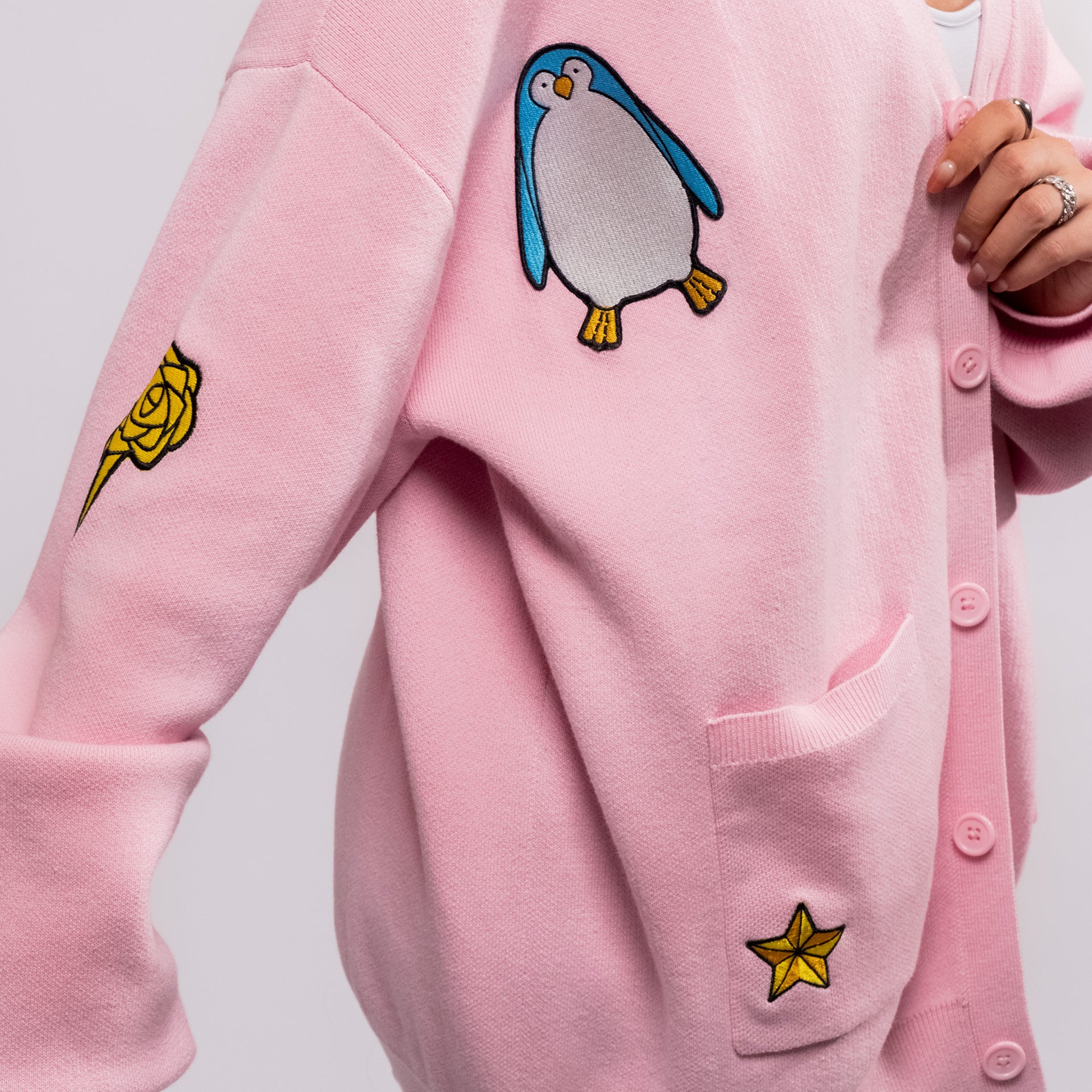 Spy x Family Multi-Patch Pink Cardigan