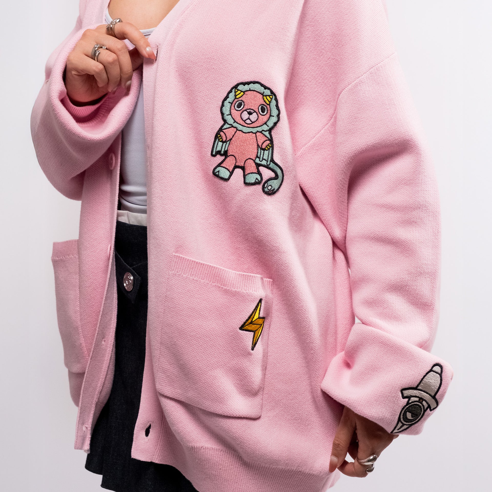 Spy x Family Multi-Patch Pink Cardigan