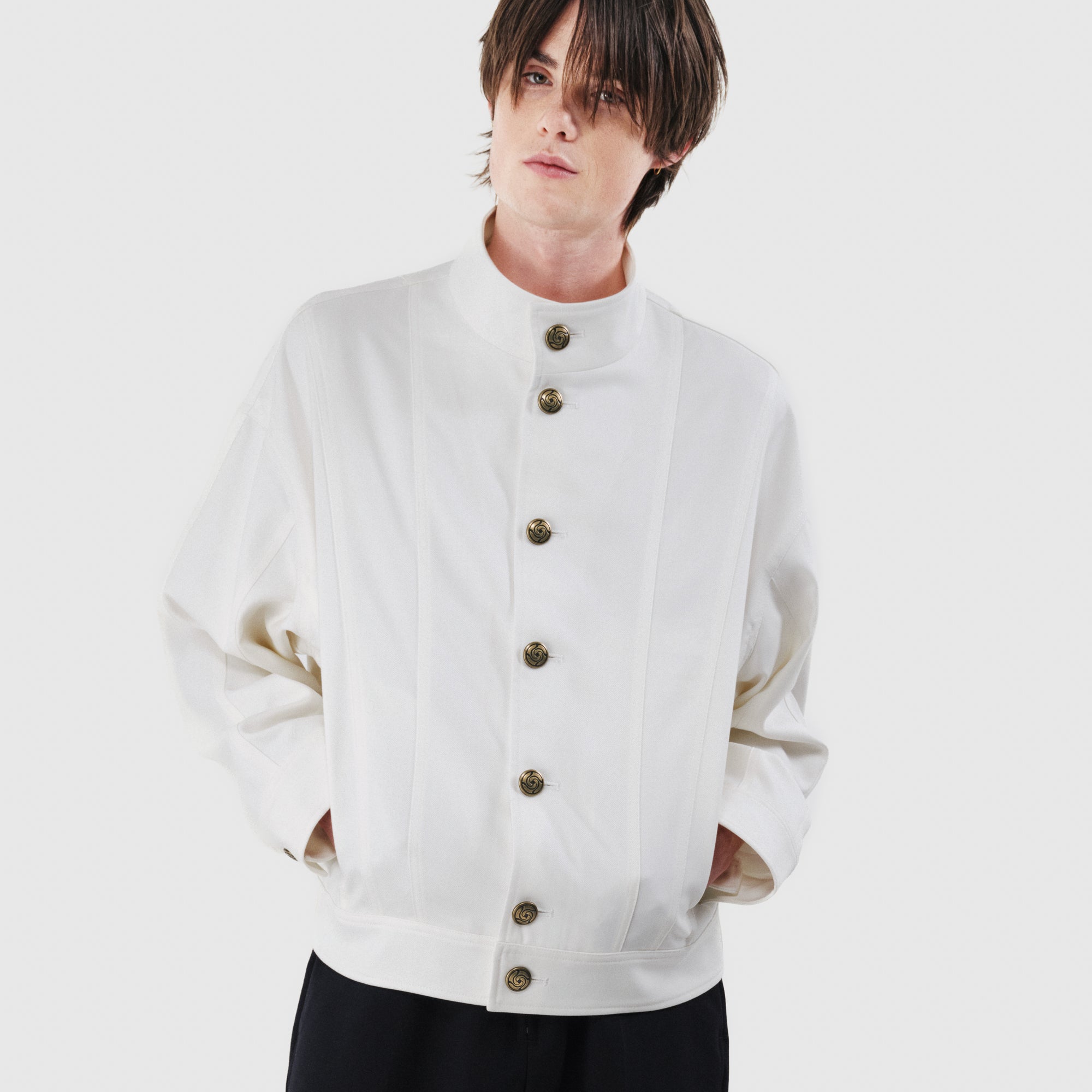 JUJUTSU KAISEN Subtitle White Uniform Bomber Jacket – TOHO