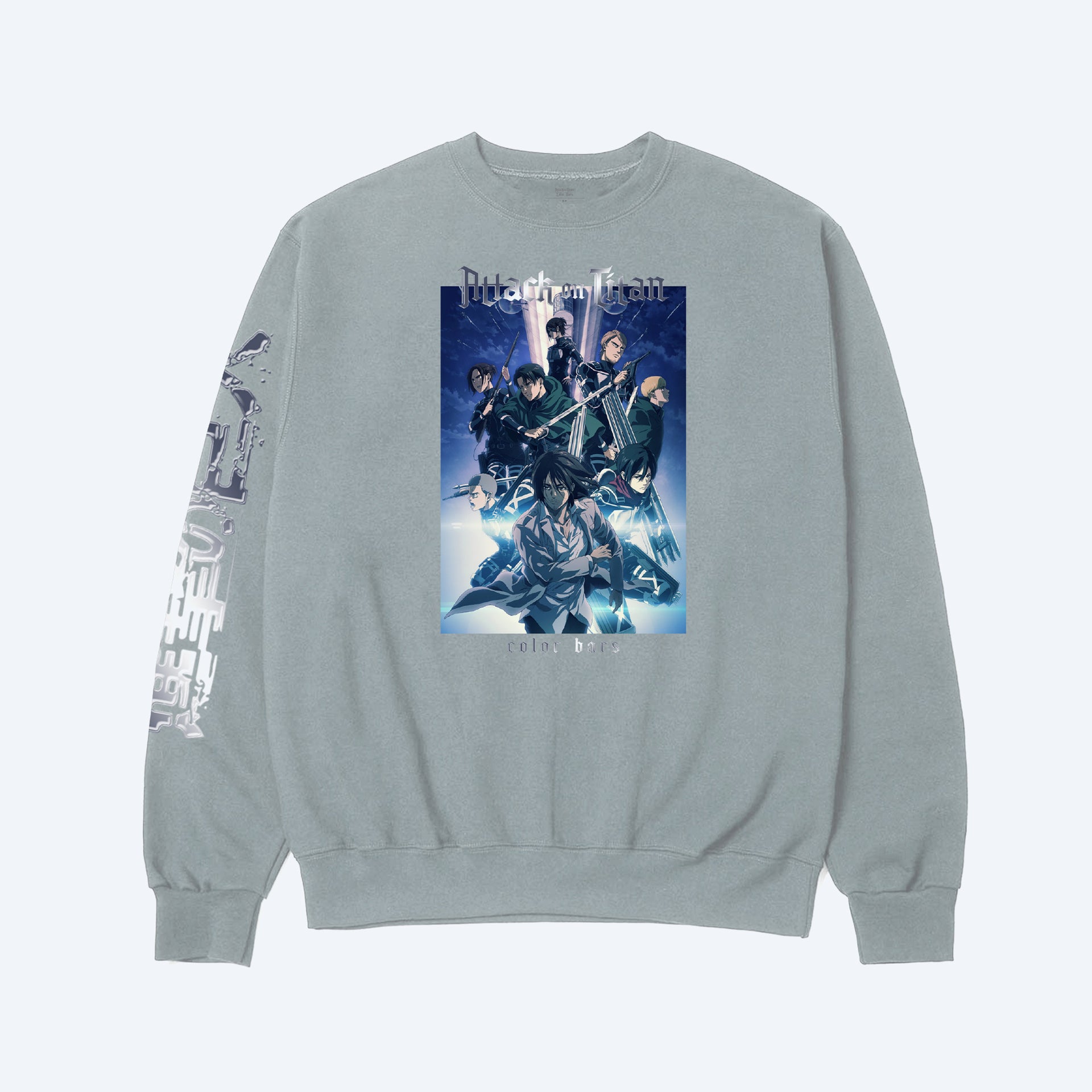 Attack on Titan x Color Bars Brigade Crewneck Long Sleeve T-Shirt (Sage)