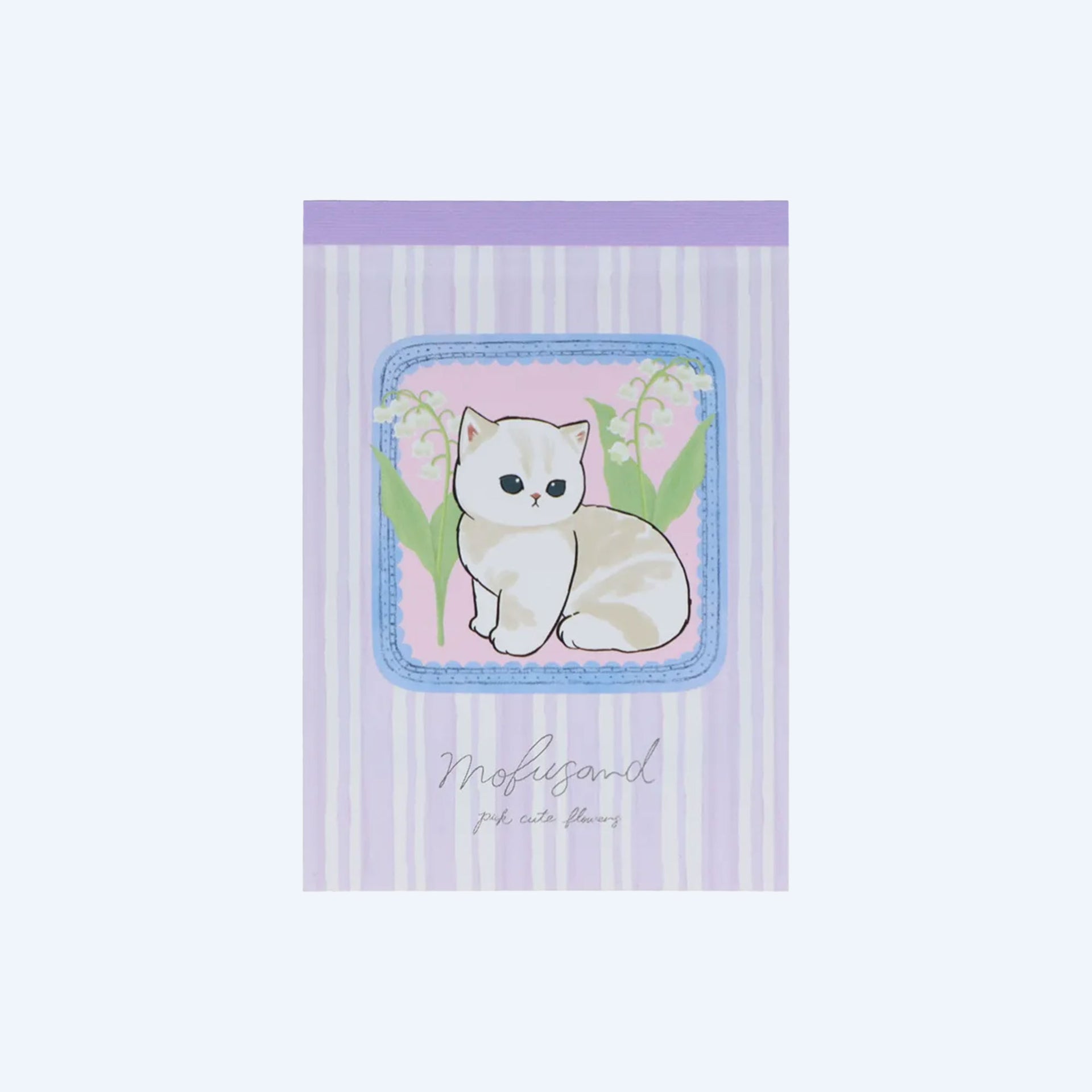 mofusand Purple Pick Cute Flowers Small Memo Pad