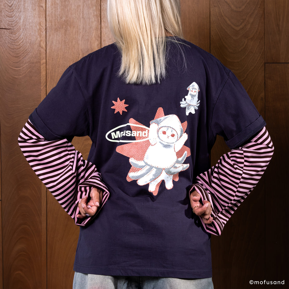 Mofusand Squid Navy Boxy Tee