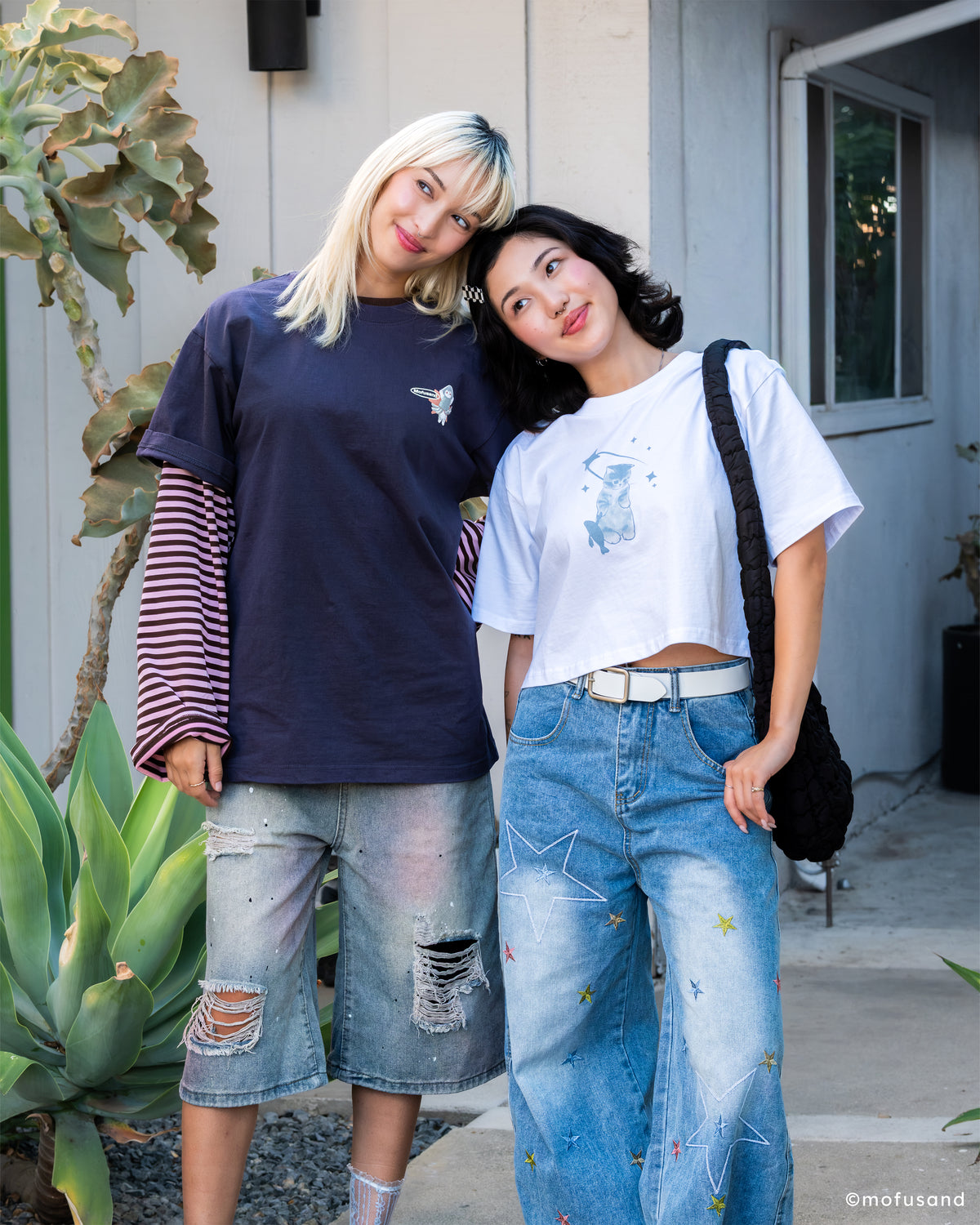 Mofusand Squid Navy Boxy Tee