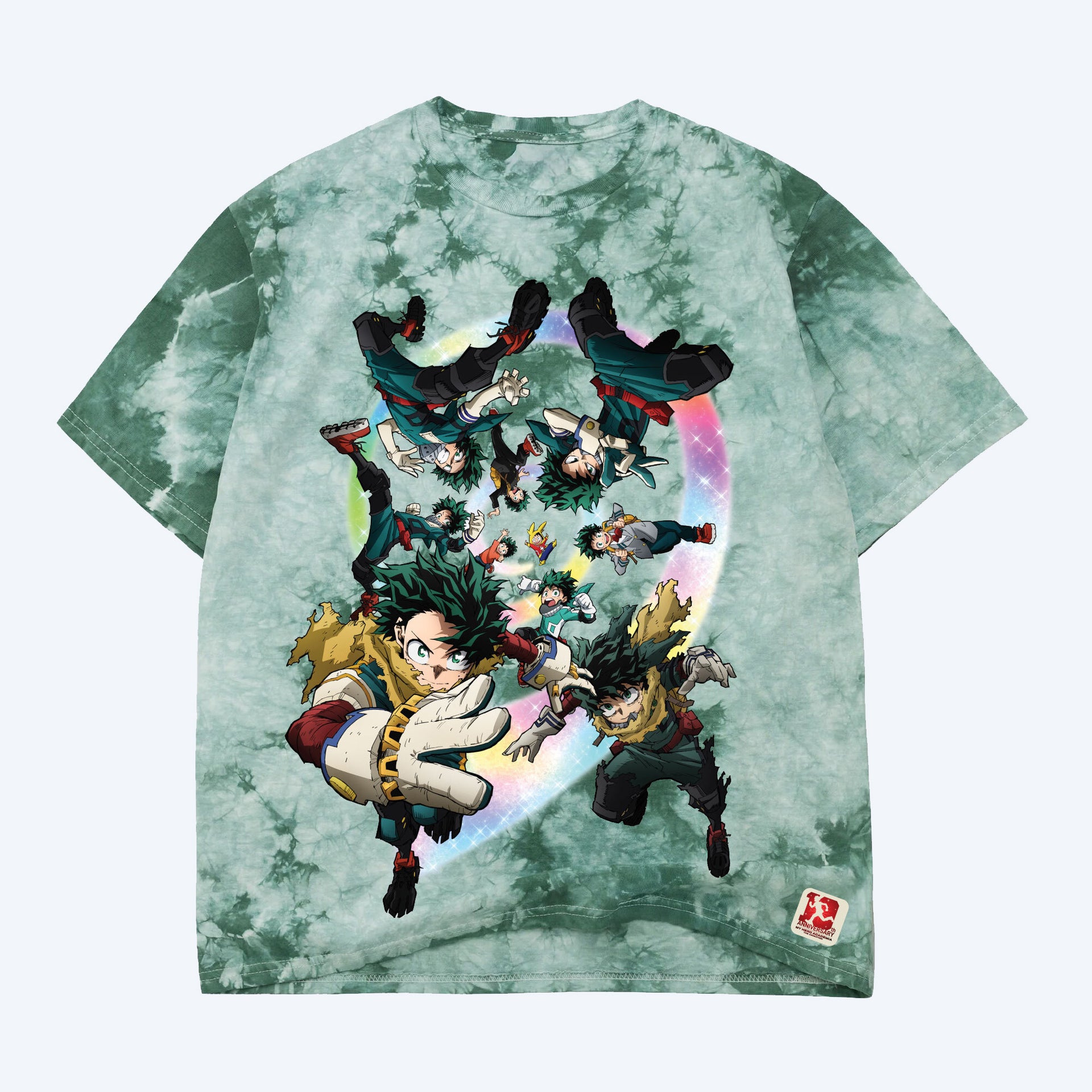 My Hero Academia 10th Anniversary Green Tie Dye Shirt