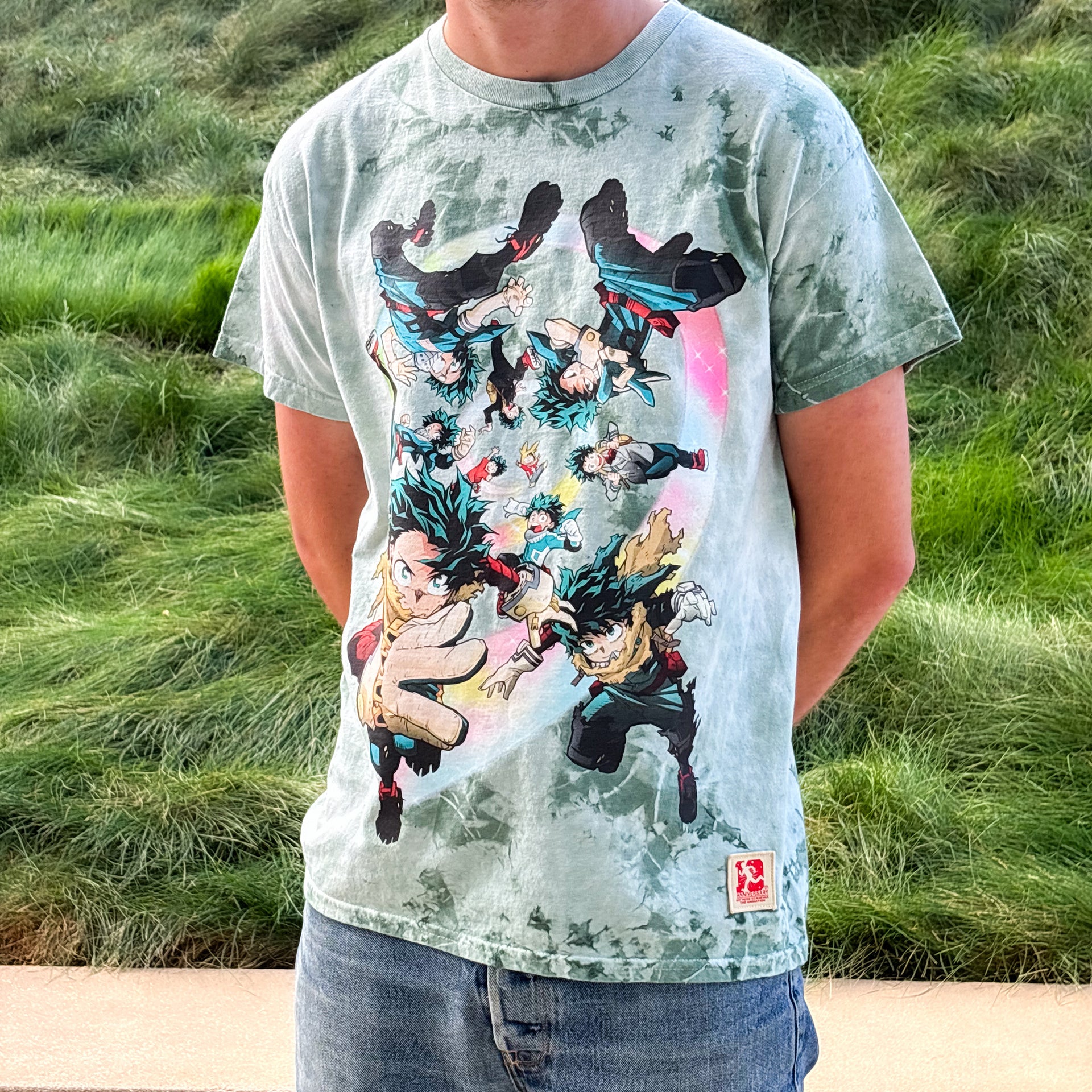 My Hero Academia 10th Anniversary Green Tie Dye Shirt