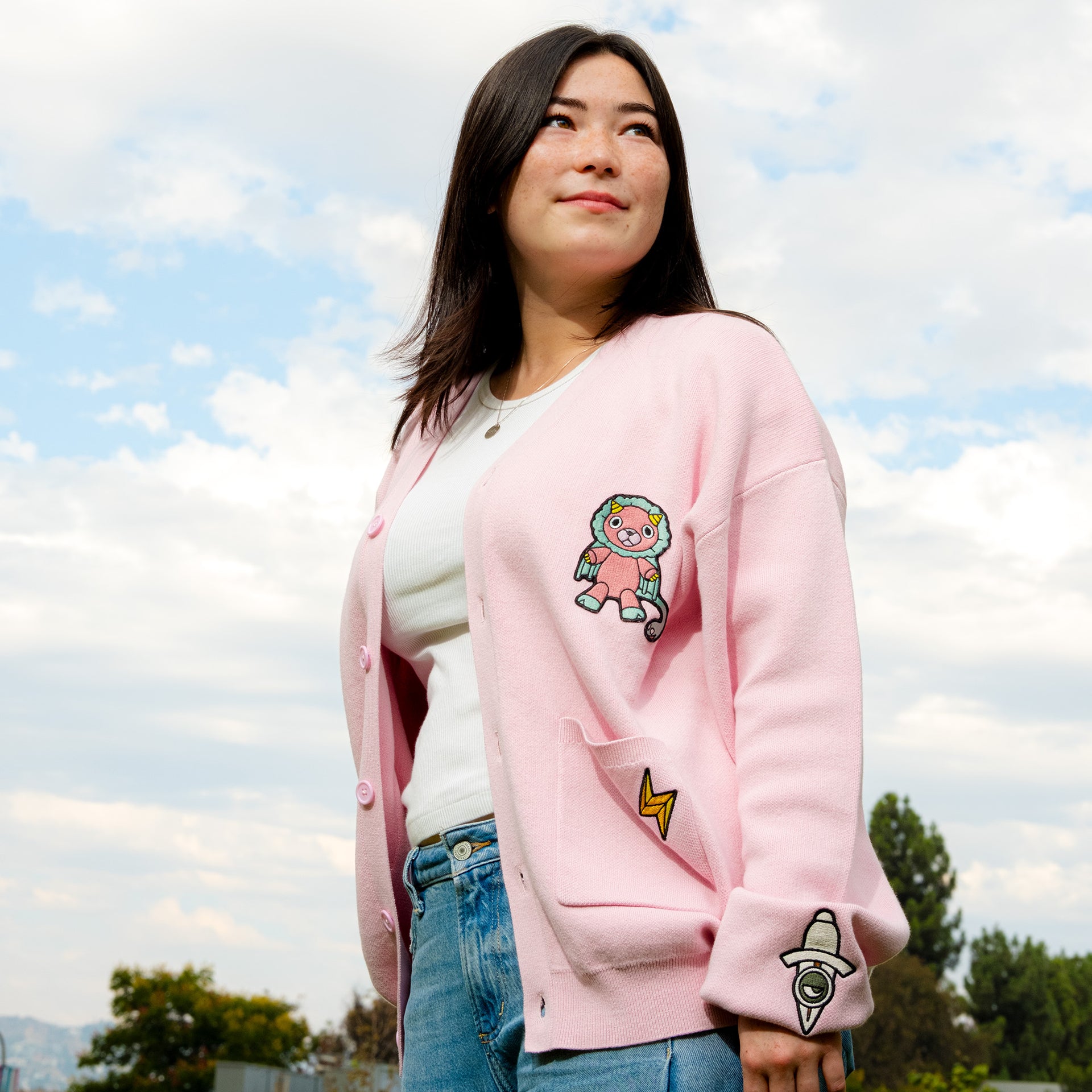 Spy x Family Multi-Patch Pink Cardigan