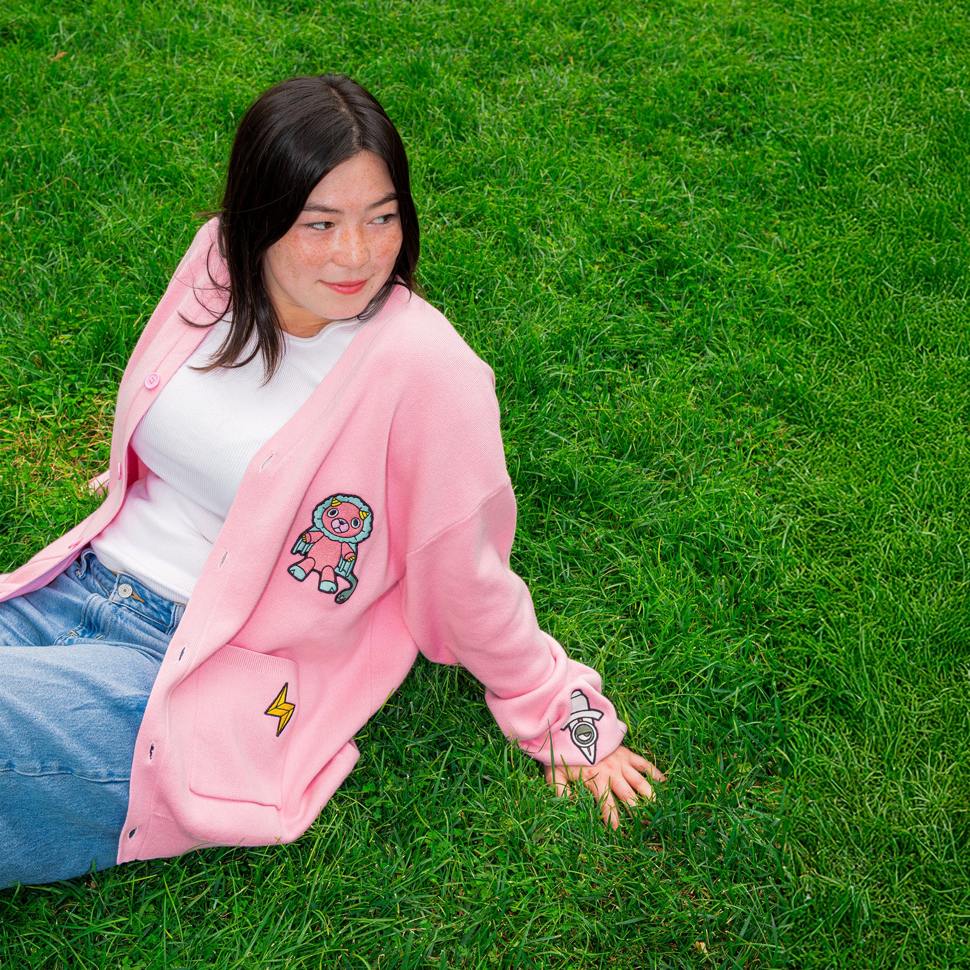 Spy x Family Multi-Patch Pink Cardigan