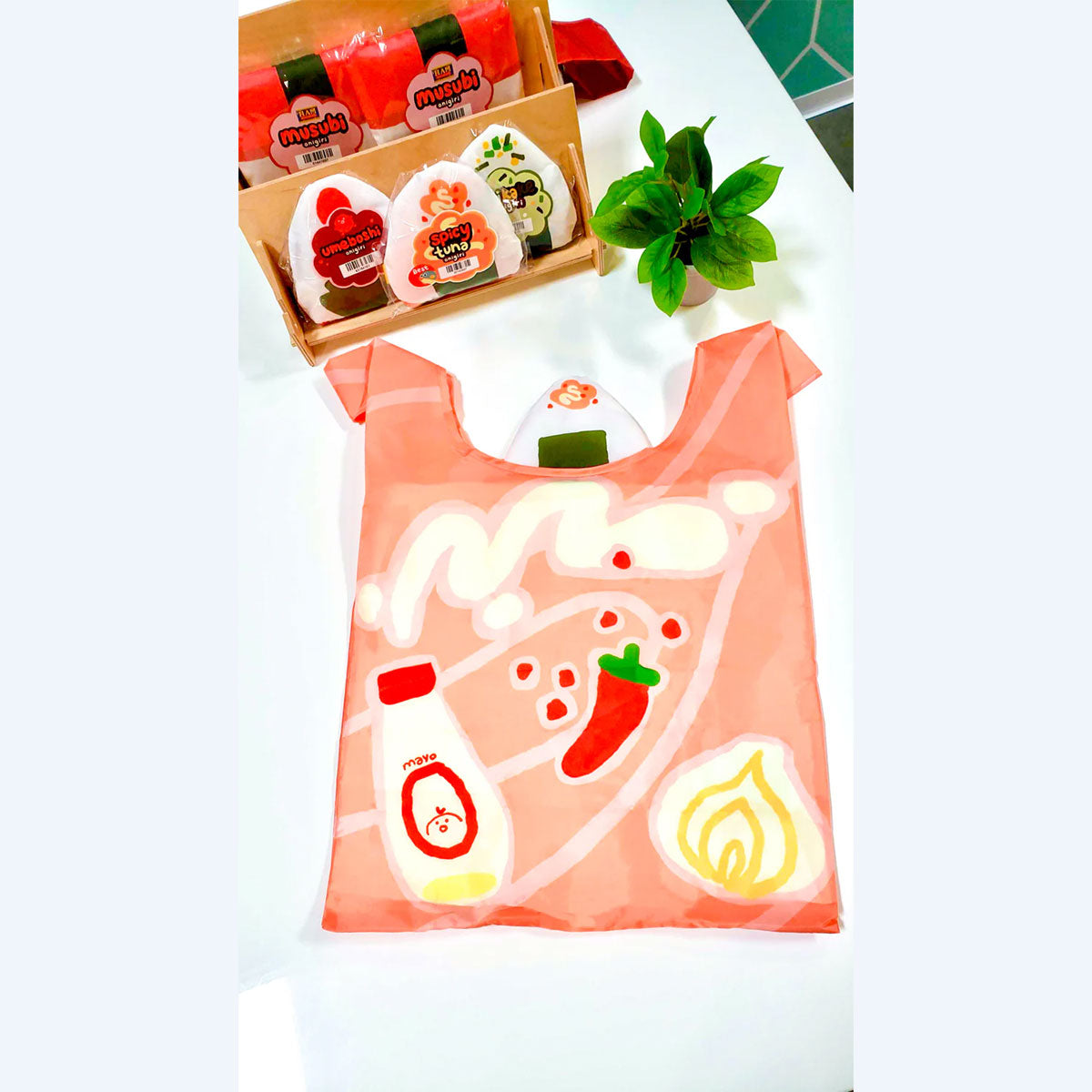 ohmonah Spicy Tuna Onigiri Reusable Shopper Bag