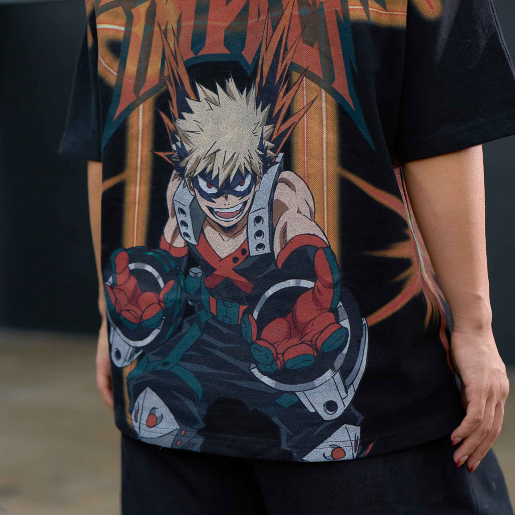 My Hero Academia Katsuki Bakugo Howitzer Impact Village Hidden in Iron Tee
