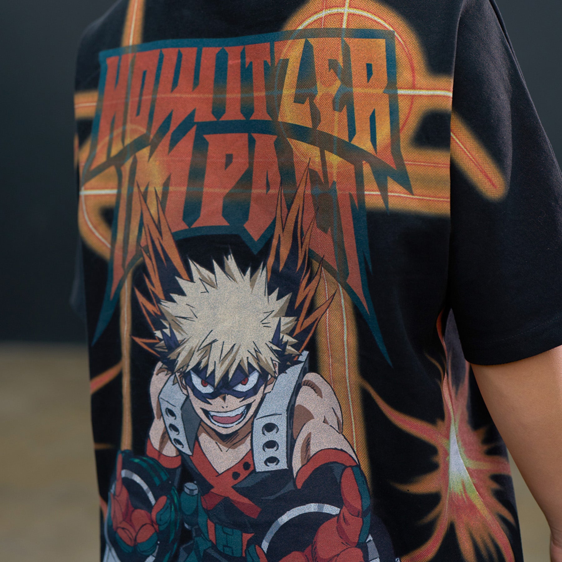 My Hero Academia Katsuki Bakugo Howitzer Impact Village Hidden in Iron Tee