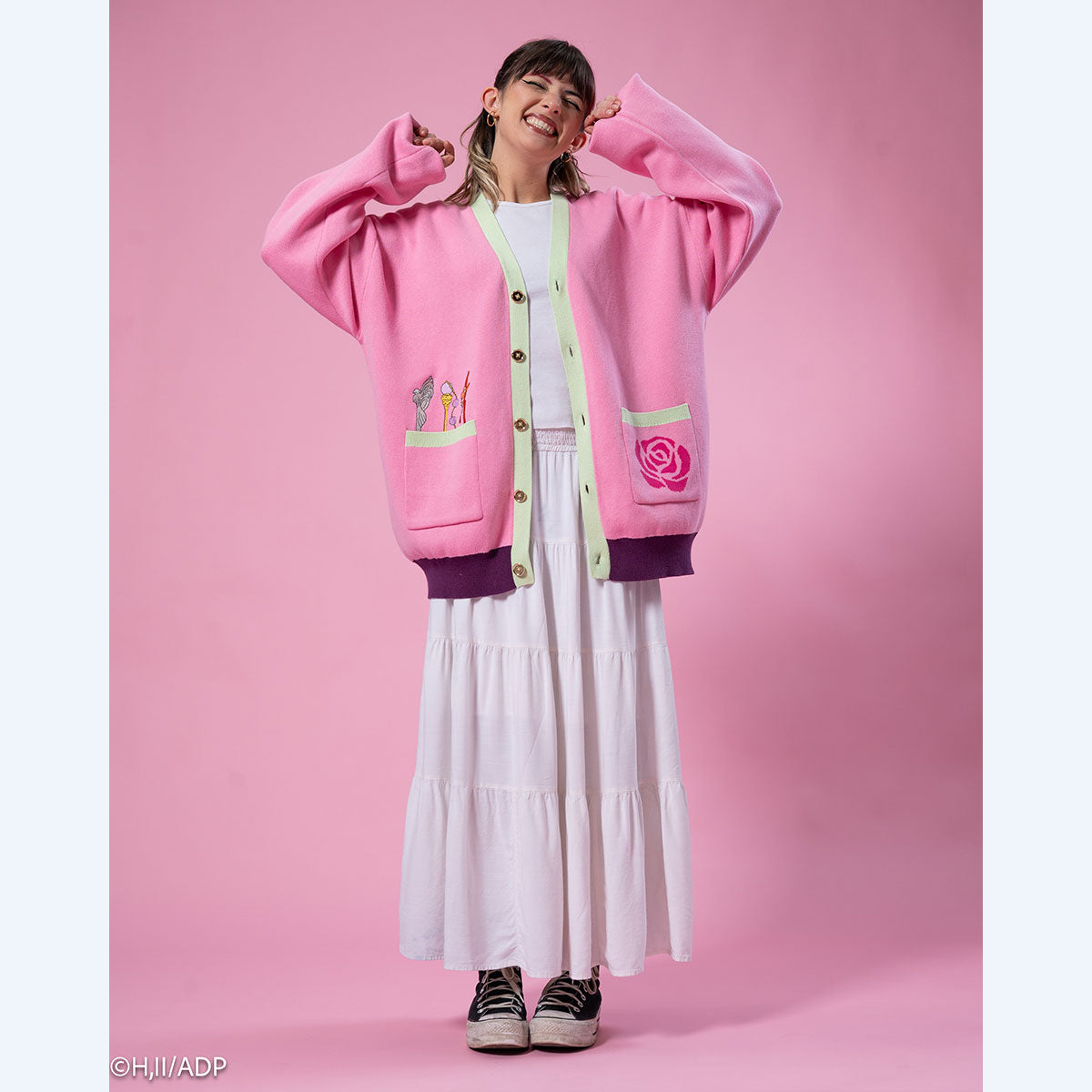 PINKHOUSE×misako&amp;erinkoコラボカーディガン PINK HOUSE×misako&erinko】ラブリボンベアモチーフニットカーディガン