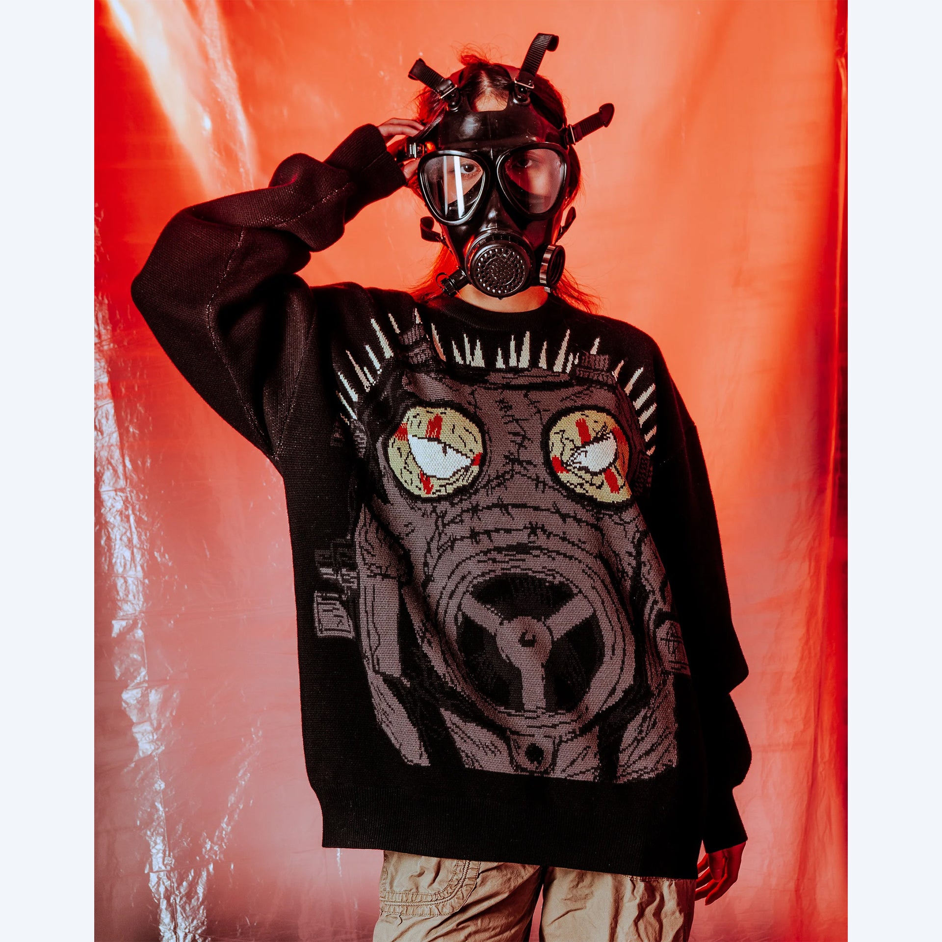 Dorohedoro Caiman Mask Steady Hands Sweater