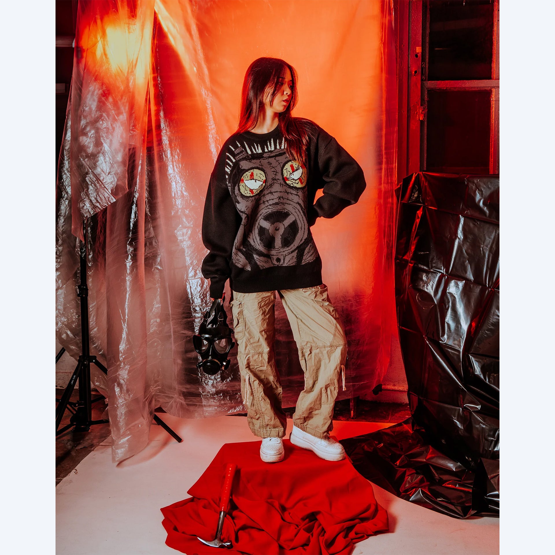 Dorohedoro Caiman Mask Steady Hands Sweater