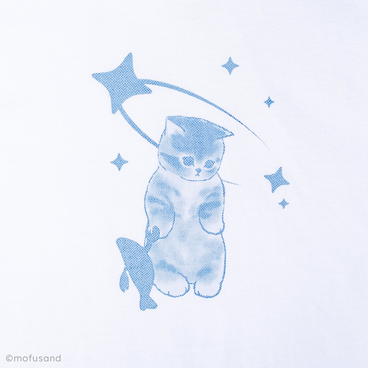 Mofusand Star White Crop Tee